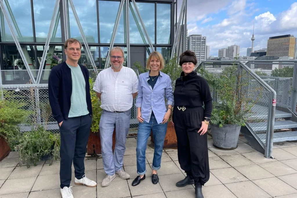 Die Jury: Martin Kaul, Steffen Grimberg, Frauke Böger, Canset İçpınar; Hannes Kreschel fehlt im Bild Foto: Lina Kuhrmann